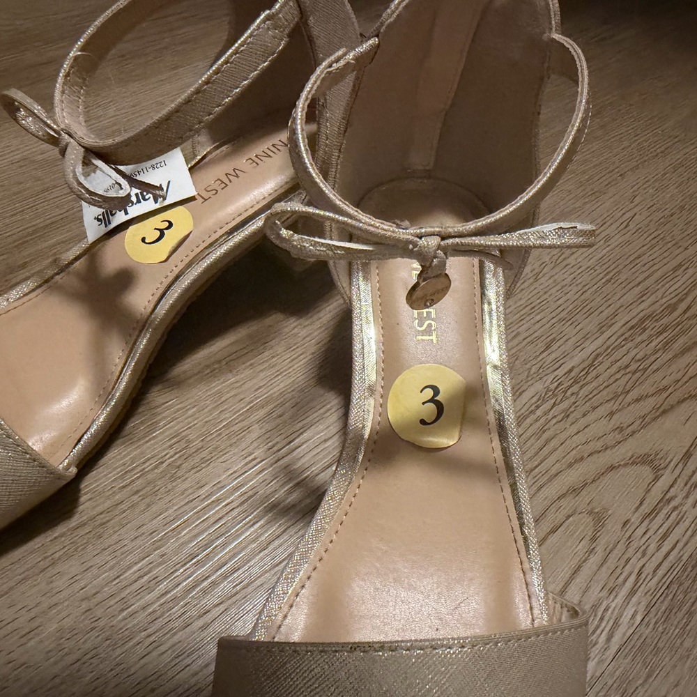Nine West Women's Beige Ankle Strap Heels